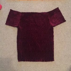 Maroon/purple off the shoulder top